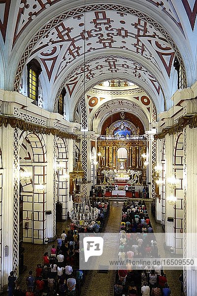 Inside the church Iglesia de San Francisco  Unesco World Heritage  Lima  Peru  South America