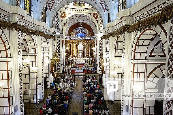 Inside the church Iglesia de San Francisco  Unesco World Heritage  Lima  Peru  South America