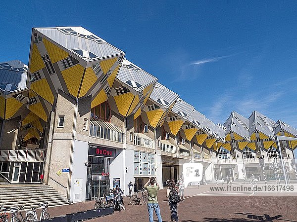 Das moderne Architekturgebäude Kubushaus  Rotterdam  Niederland