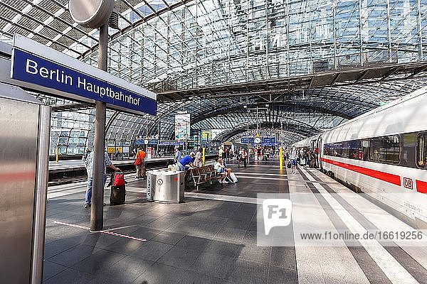 ICE 4 train at Berlin central railway station Hbf  Berlin  Germany  Europe