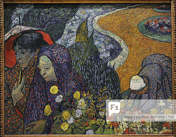 Vincent Van Gogh (1853-1890). Niederländischer post-impressionistischer Maler. Erinnerung an den Garten von Etten (Damen von Arles)  1888. Öl auf Leinwand. Staatliches Eremitage-Museum. Sankt Petersburg. Russland.