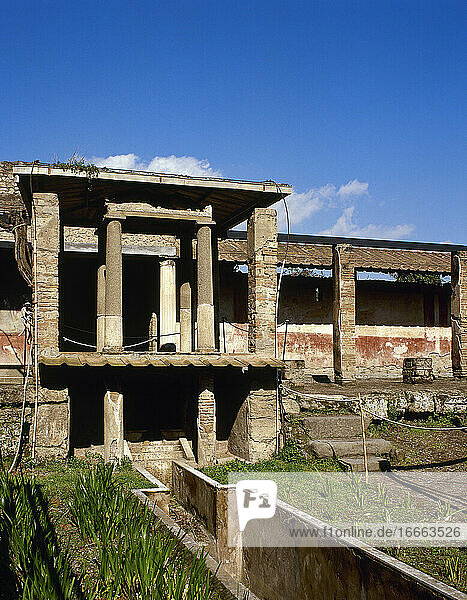 Pompeji. Antike römische Stadt. Haus von Loreio Tiburtino. Obere Galerie. Italien  Kampanien.