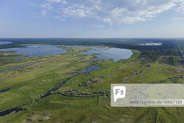 Aerial view on the Danube Biosphere Reserve in Danuble delta  Danube delta  Vylkove District  Odessa oblast  Ukraine  Europe