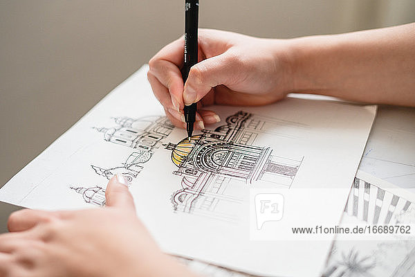 Hands Drawing Architektur und Design