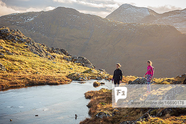 Mother and Daughter in the Scottish Mountains