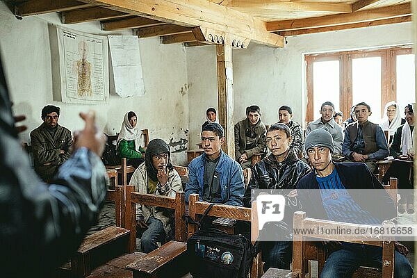 Youth in classrooms  Saradh-e-Broghil  Wakhan Corridor  Afghanistan  Asia
