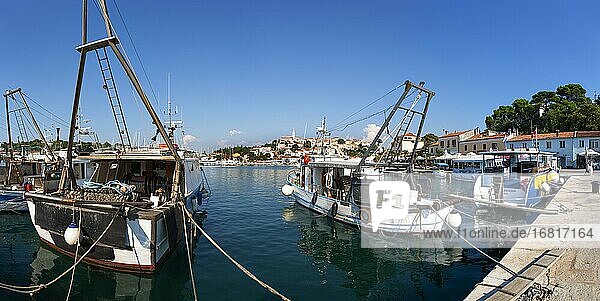 Fischerboote im Hafen von Vrsar  Adriaküste  Istrien  Kroatien  Europa