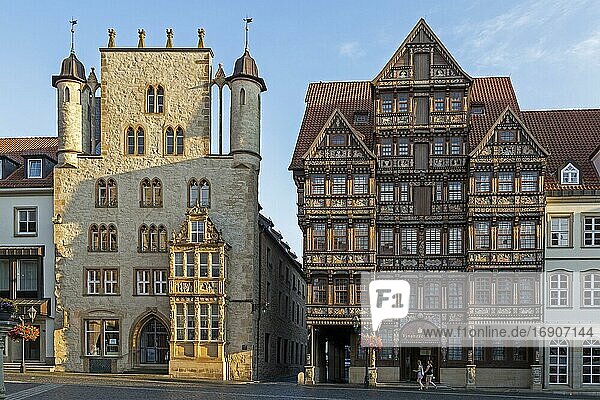Tempelhaus und Wedekindhaus  Marktplatz  Hildesheim  Niedersachsen  Deutschland  Europa