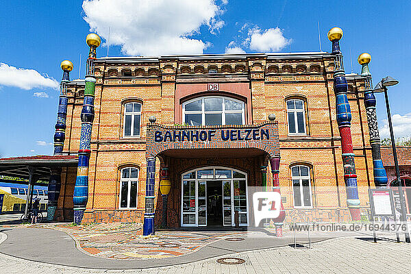 Hundertwasser railway station  Uelzen  Lower Saxony  Germany  Europe