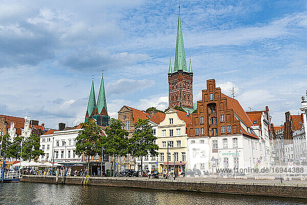 Skyline von Lübeck  UNESCO-Welterbe  Schleswig-Holstein  Deutschland  Europa