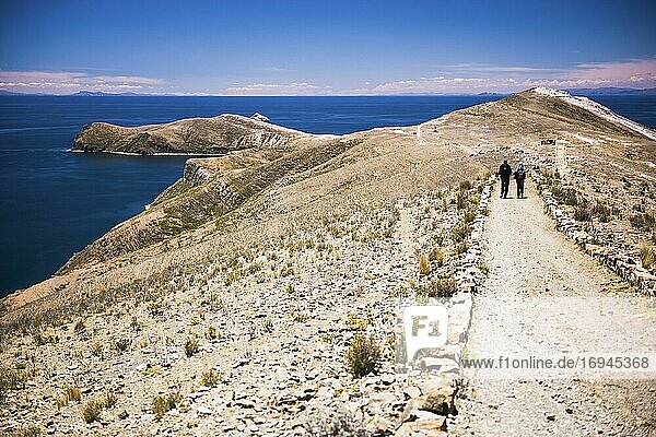Hiking on Isla del Sol (Island of the Sun)  Lake Titicaca  Bolivia
