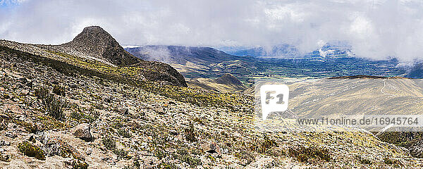 Valley seen from Illiniza Norte Volcano  Pichincha Province  Ecuador