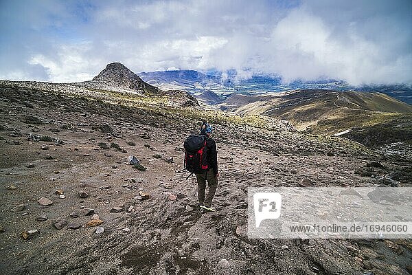 Volcanic sand slope on Illiniza Norte Volcano)  Pichincha Province  Ecuador