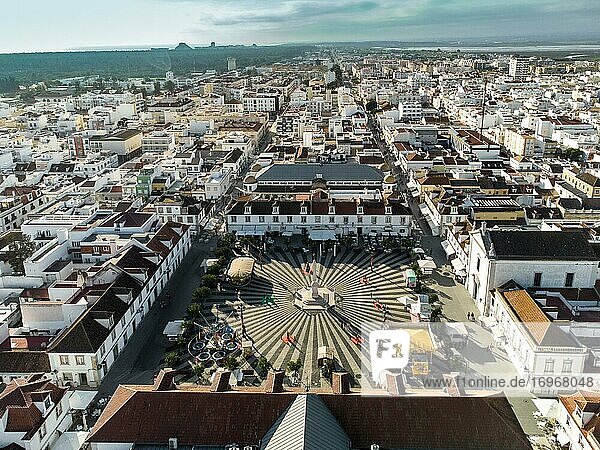Aerial view of Vila Real de Santo Antonio  Algarve  Portugal  Europe