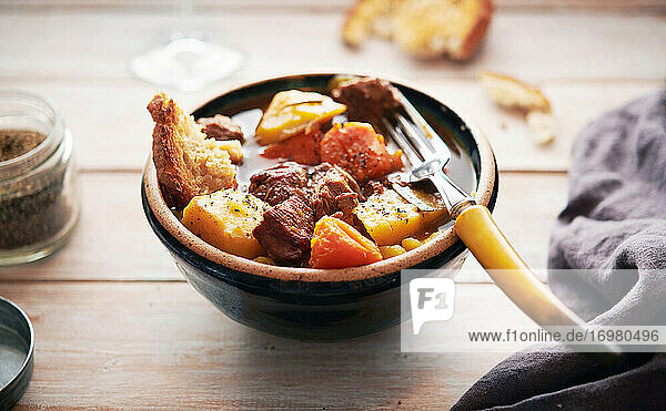 Bowl of Hearty Veal Stew