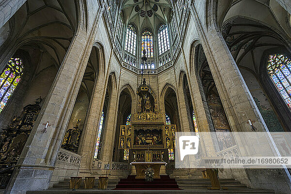Innenraum der St. Barbara-Kathedrale  UNESCO  Kutna Hora  Bezirk Kutna Hora  Mittelböhmische Region  Tschechische Republik
