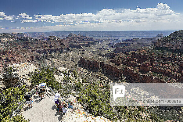 View of the North Rim of Grand Canyon National Park from Bright Angel Point  UNESCO World Heritage Site  Arizona  United States of America  North America