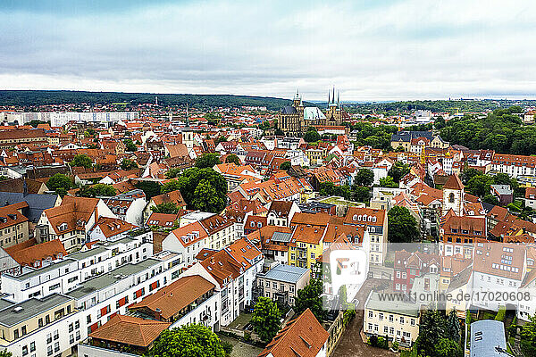 Germany  Thuringia  Erfurt  Aerial view of city houses