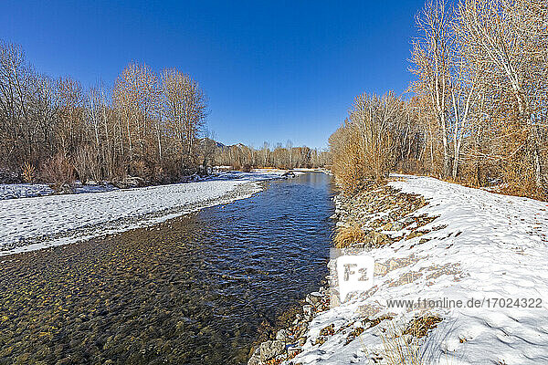 USA  Idaho  Bellevue  Winterlandschaft am Big Wood River