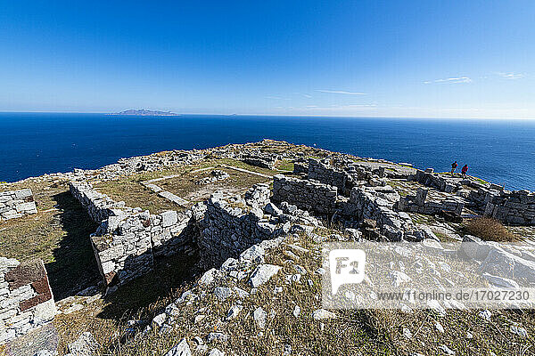 Ruins of ancient Thera  Santorini  Cyclades  Greek Islands  Greece  Europe