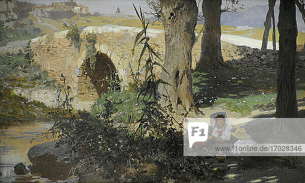 Henryk Siemiradzki (1843-1902). Polnischer Maler. Landschaft mit Figuren  1884. Galerie der polnischen Kunst des 19. Jahrhunderts (Museum Sukiennice). Nationalmuseum von Krakau. Polen.
