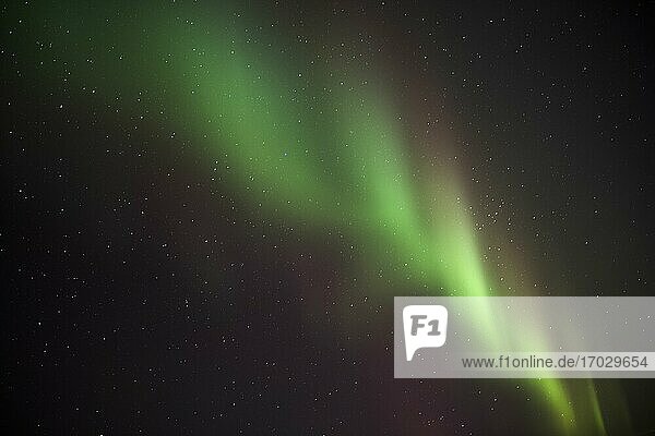 Nordlicht (Aurora Borealis) tanzt am Nachthimmel im Winter in Finnisch-Lappland  innerhalb des Polarkreises in Finnland