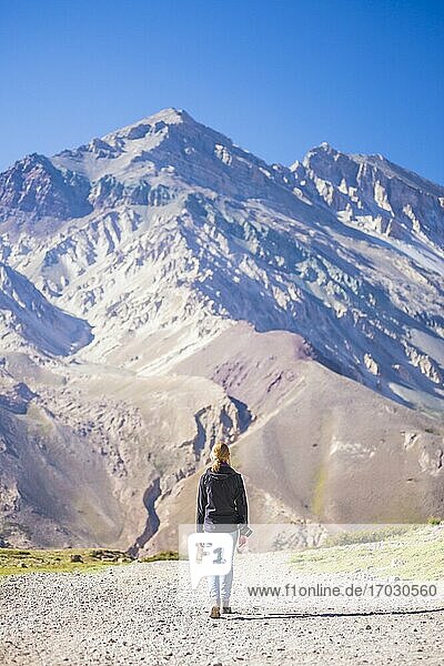 Trekking in Aconcagua Provincial Park  Andes Mountain Range  Mendoza Province  Argentina