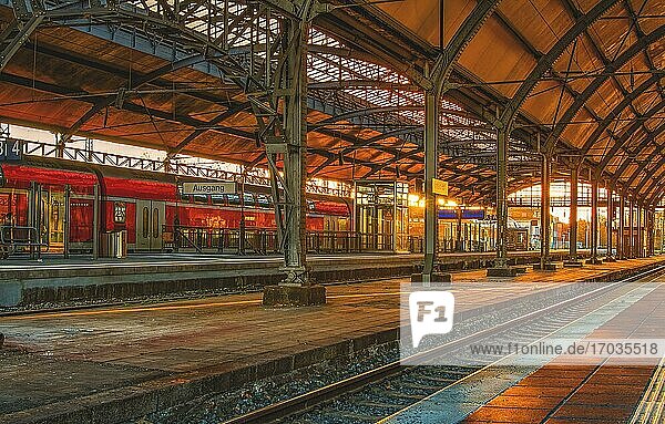 Platform  Krefeld Central Station  Krefeld  North Rhine-Westphalia  Germany  Europe