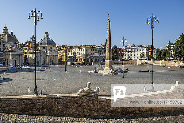 Italy  Rome  Piazza del Popolo  Town square with obelisk and fountain