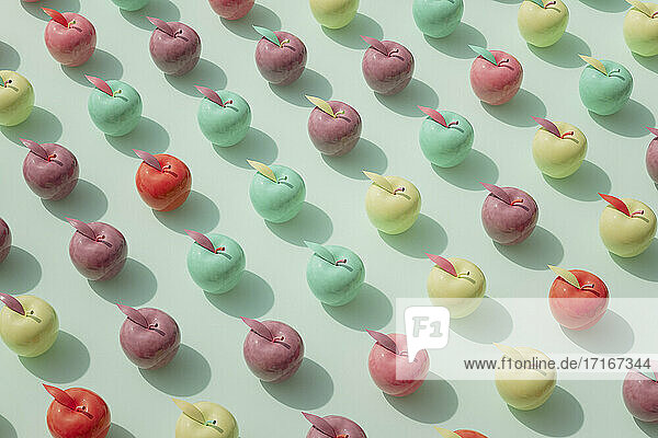 Bunte Äpfel  3d Rendering
