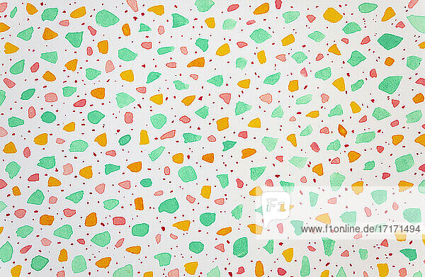 Pastel colors terrazzo pattern painted with watercolors