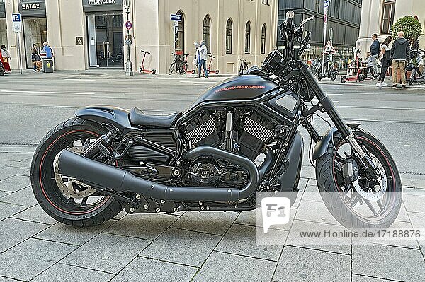 Motorcycle  Harley Davidson V-ROD  Munich  Upper Bavaria  Bavaria  Germany  Europe