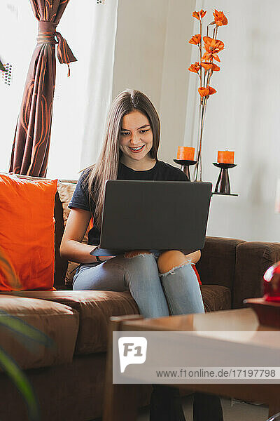Young woman with her laptop.