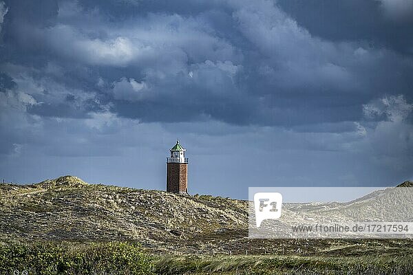 Cross light  lighthouse on sand dune  Kampen  Sylt  North Frisian Island  North Sea  North Frisia  Schleswig-Holstein  Germany  Europe