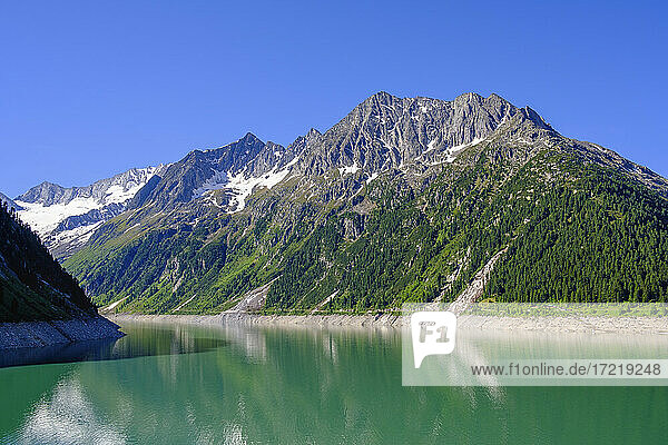 Schlegeis reservoir  Zillertal Alps  Ziller valley  Tyrol  Austria