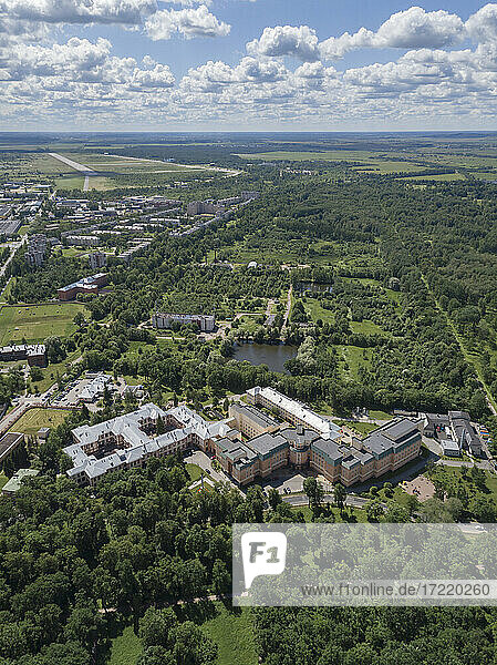 Luftaufnahme über Zarskoje Selo  Puschkin  Russland