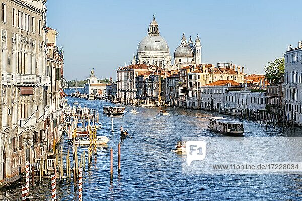 View from the Ponte dell'Accademia to the Grand Canal and the Basilica of Santa Maria della Salute  Venice  Veneto  Italy  Europe