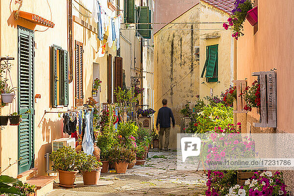 Narrow street in Portoferraio  Island of Elba