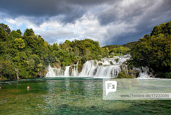 Waterfalls in Krka National Park in southern Croatia  Europe