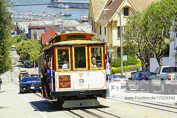 Powell-Hyde Line Cable Car  San Francisco  Kalifornien  Vereinigte Staaten von Amerika  Nordamerika