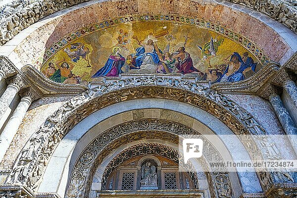 Archway of the Basilica of St. Mark  San Marco  Venice  Veneto  Italy  Europe