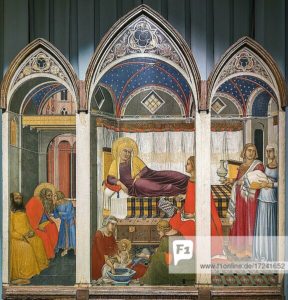 The Nativity of Mary  1342  Painter Pietro Lorenzetti  Museo dell' Opera Metropolitana  Siena  Tuscany  Italy  Europe