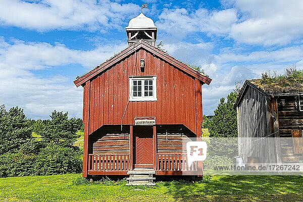 Historisches Haus  der mittelalterliche Bauernhof Stiklastadir  Stiklestad  Norwegen  Europa
