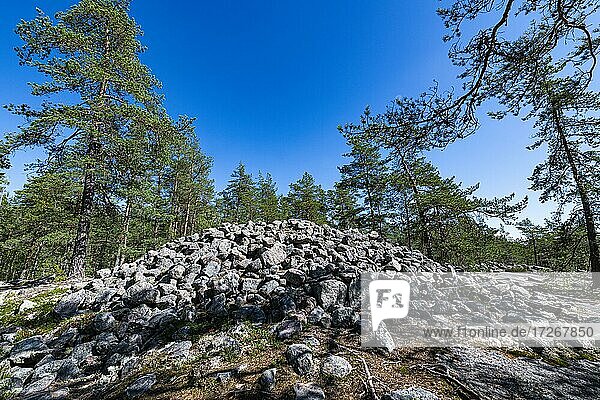 Unesco world heritage site Sammallahdenmaeki  bromze age burial site  Finland  Europe