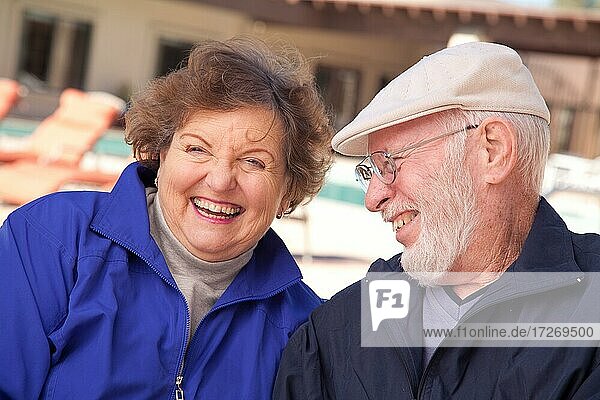 Happy senior adult couple enjoying life together