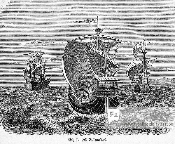 Schiffe der Flotte von Christoph Kolumbus  historische Entdeckungen per Schiff
