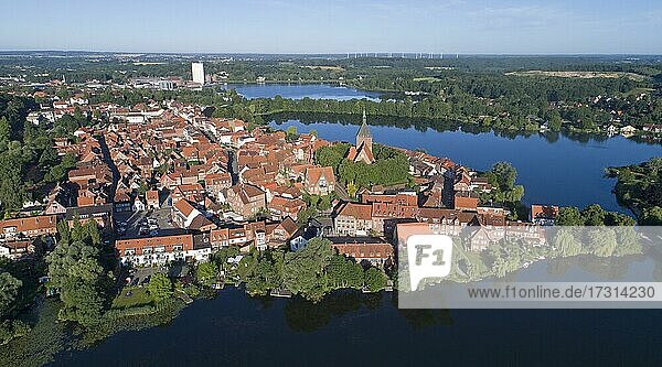Aerial view of the old town  Mölln  Schleswig-Holstein  Germany  Europe