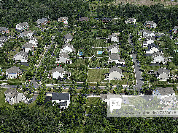 USA  Virginia  Manassas  Luftaufnahme von Vorstadthäusern