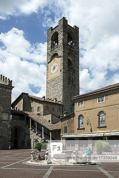 Italy  Lombardy  Bergamo  Bergamo Alta  Piazza Vecchia
