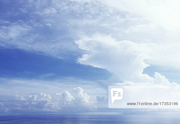 Usa  USA  Virgin Islands  St John  Rain clouds over Caribbean Sea